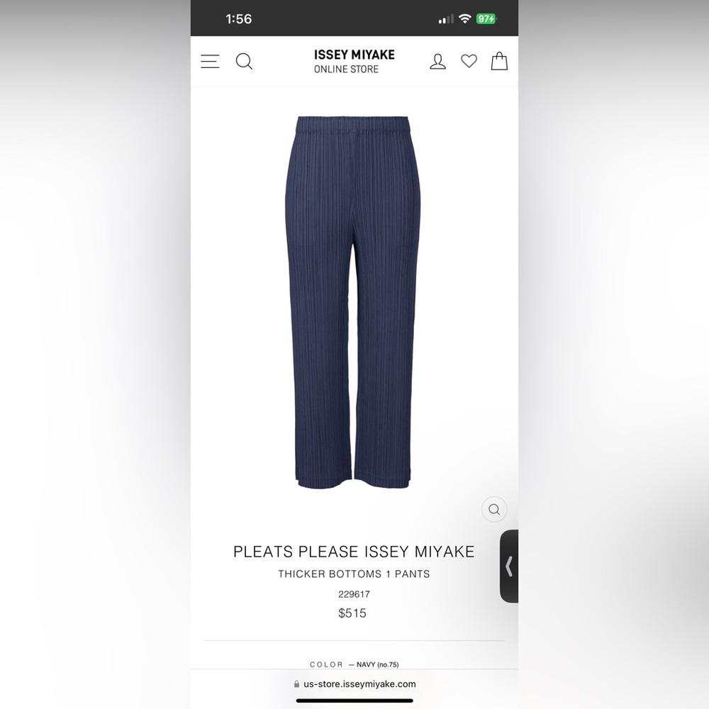 pleats please issey miyake pants dark blue